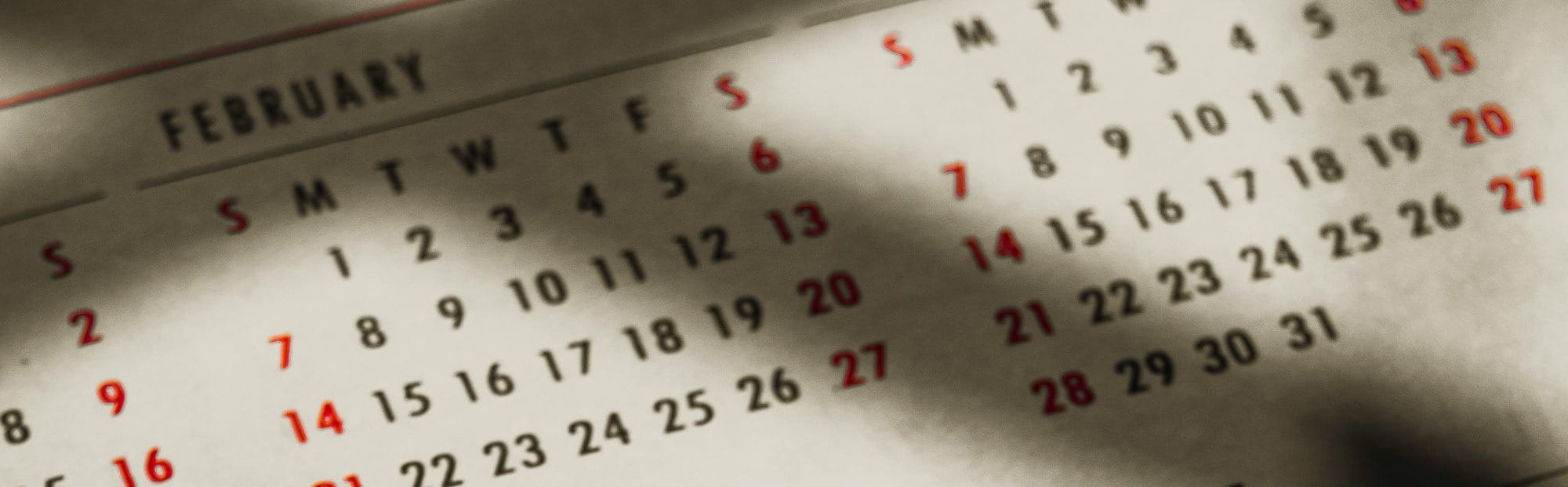 a close up of a calendar on a table